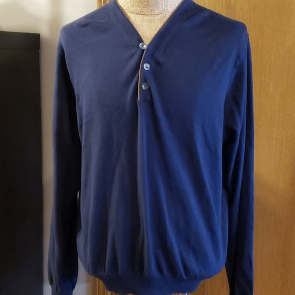 Hart Schaffner & Marx soft 3 button sweater navy - Picture 2 of 6